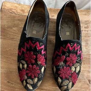Fabulous embroidered suede low boots